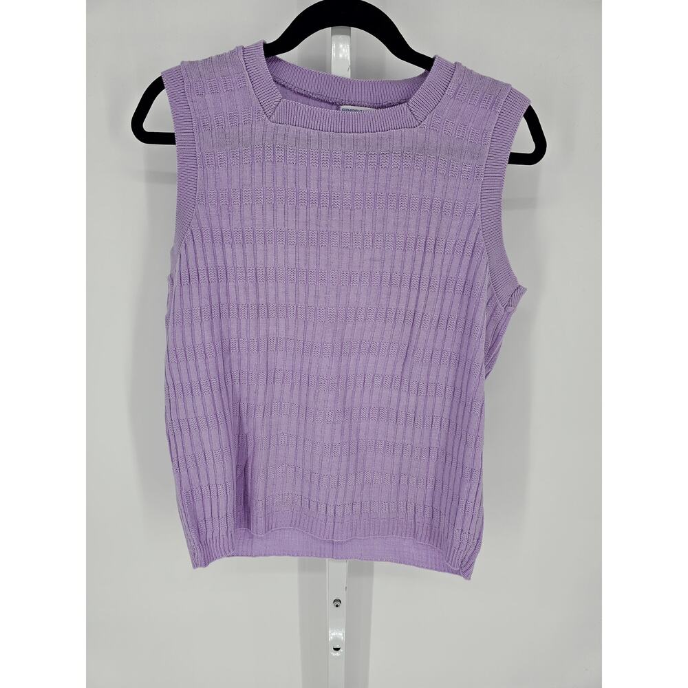 Vintage Sears Mens Purple Bright Acrylic Square-Neck Sweater Vest Size 42
